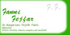 fanni fejfar business card